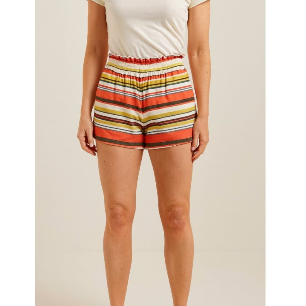 LemLem Striped Elastic Waist Shorts Size Small EUC